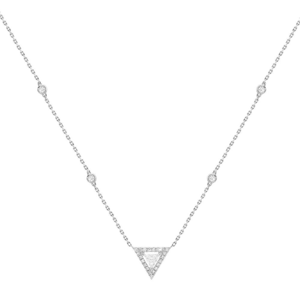 Messika 0.47Cttw Thea Diamond Chain Necklace 18K White Gold 17.5 Inches - Picture 2 of 5